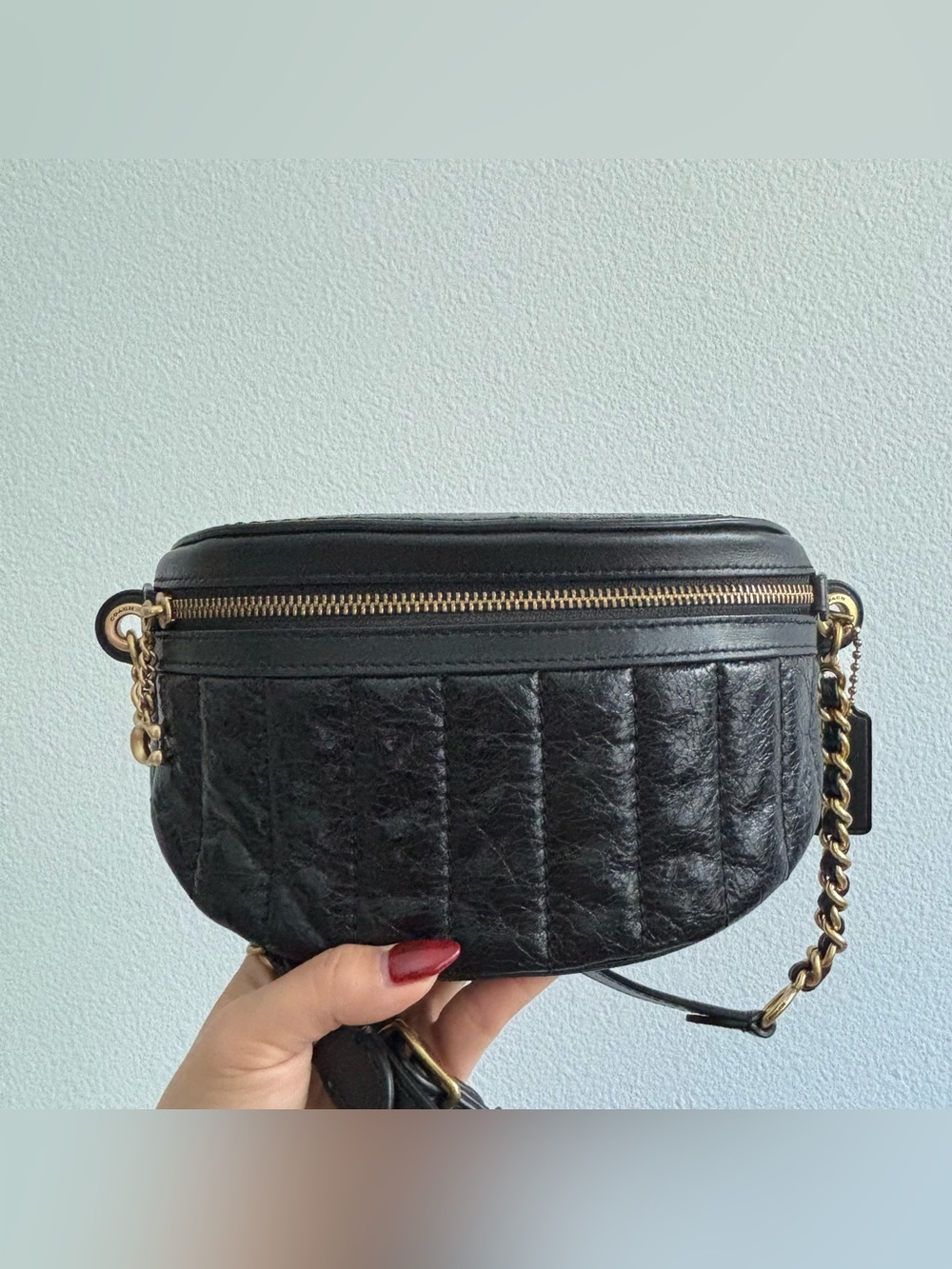 Coach Quilted Chain Belt Bag